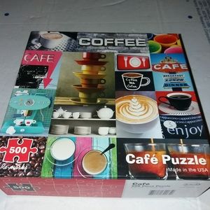 Re-mark puzzle 500 Cafe 16×20"Used All Pieces Ther